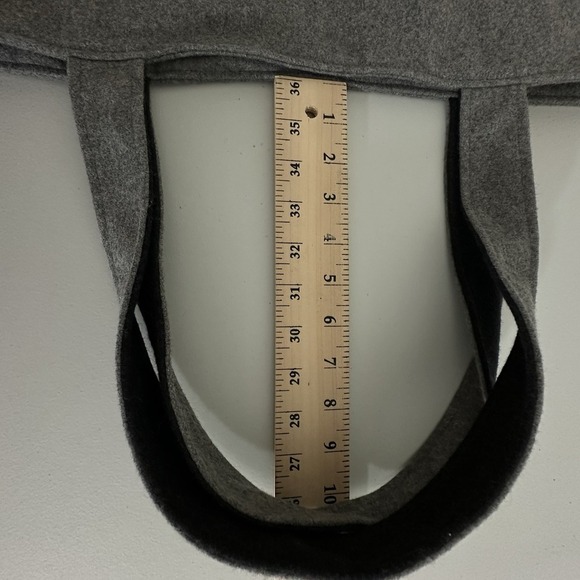 Boho Hippie Teacher Gray Flannel Floral Cut Applique Tote Bag Double Strap‎ - Picture 11 of 13